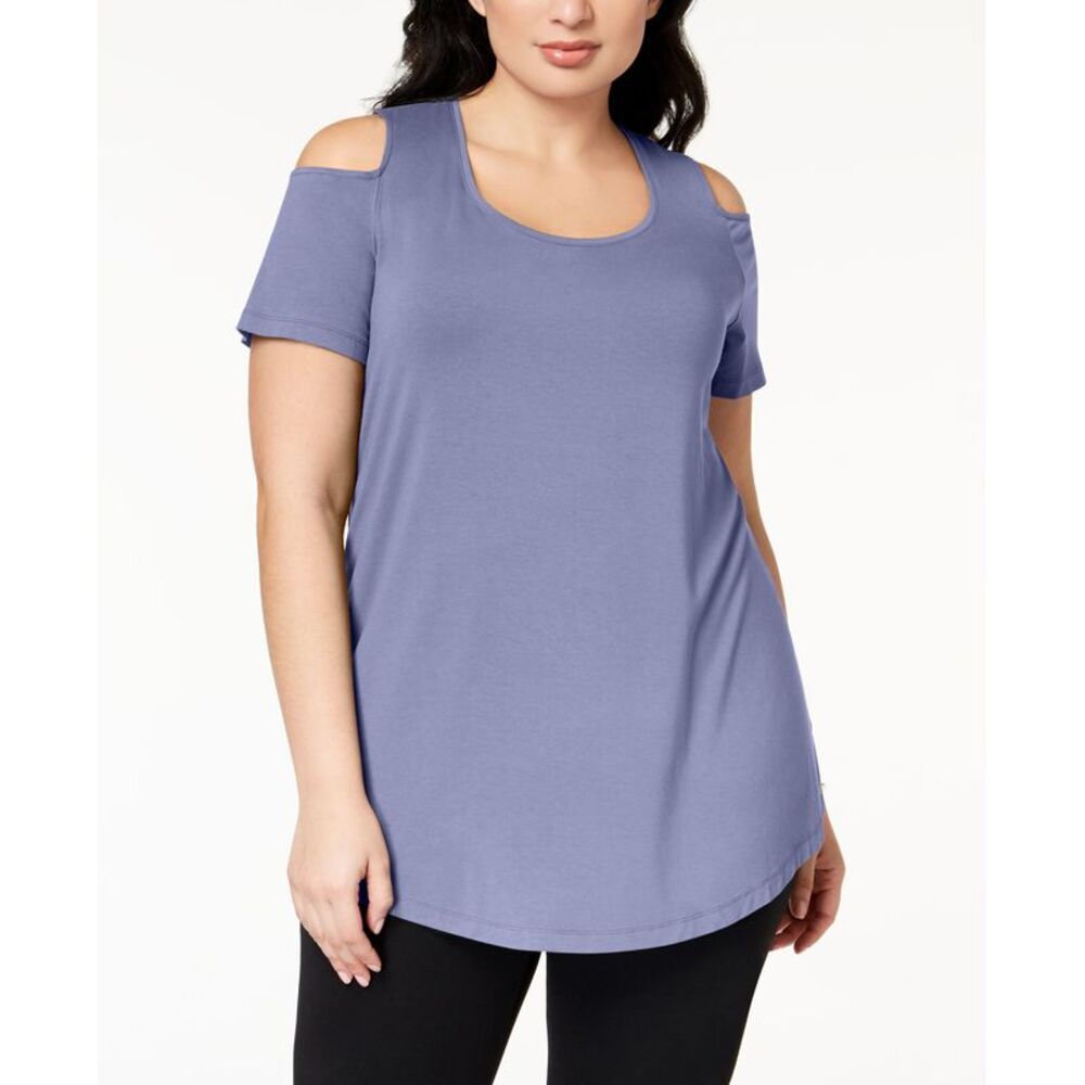 JM Collection Plus Size Cold-Shoulder Top